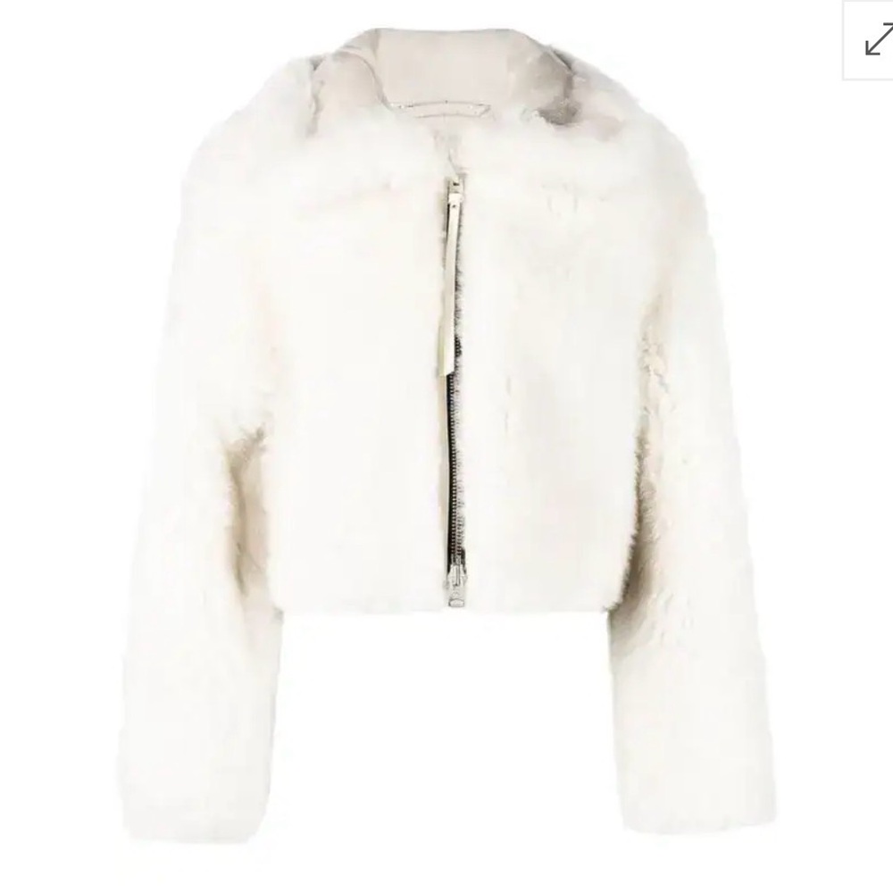 Shoreditch Ski Club Tilly Shearling Cropped Jacket | Ivory | Luxury Outerwear